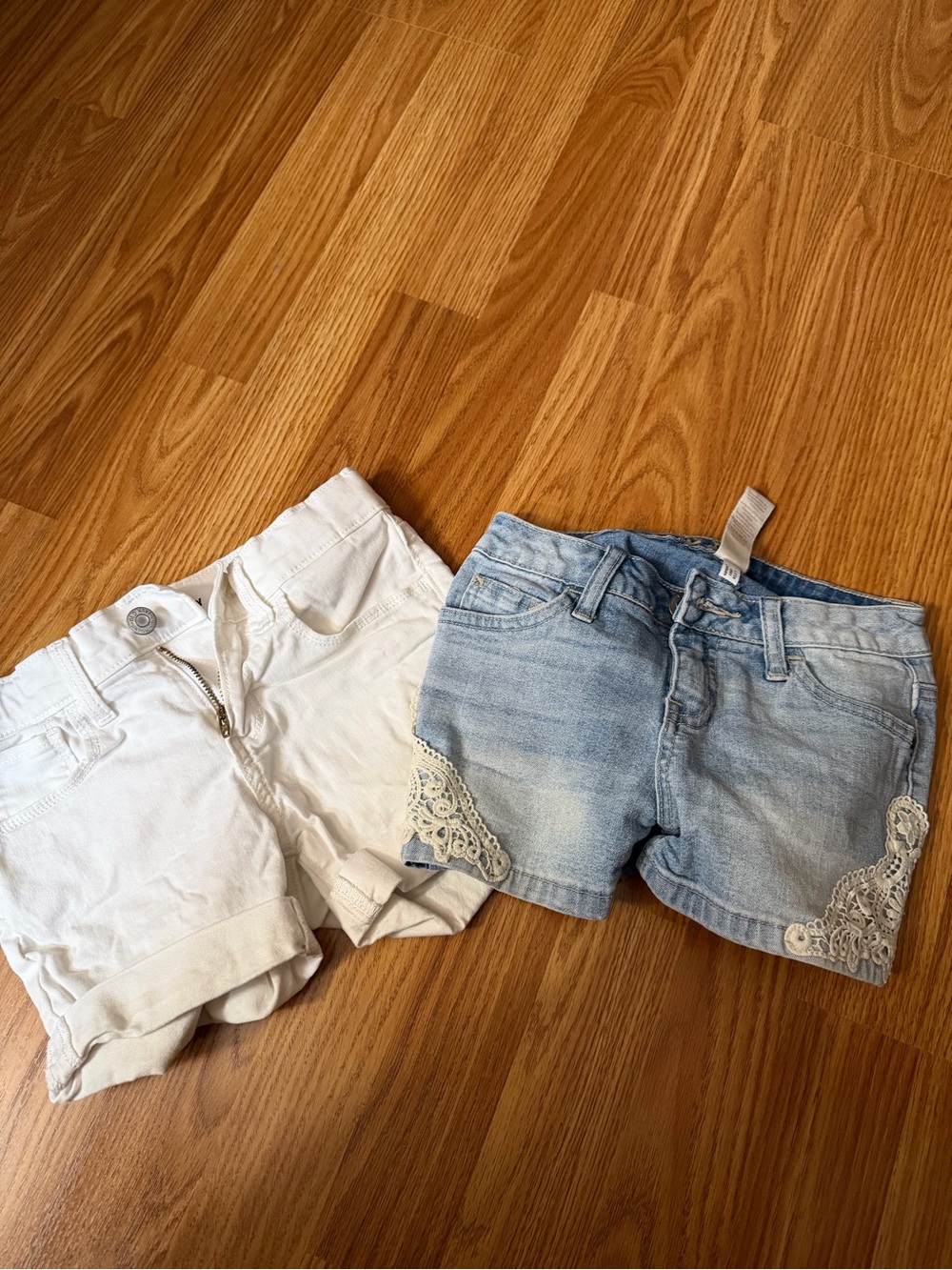 Old Navy White and Light Blue Lace-Trim Girls' Shorts Set